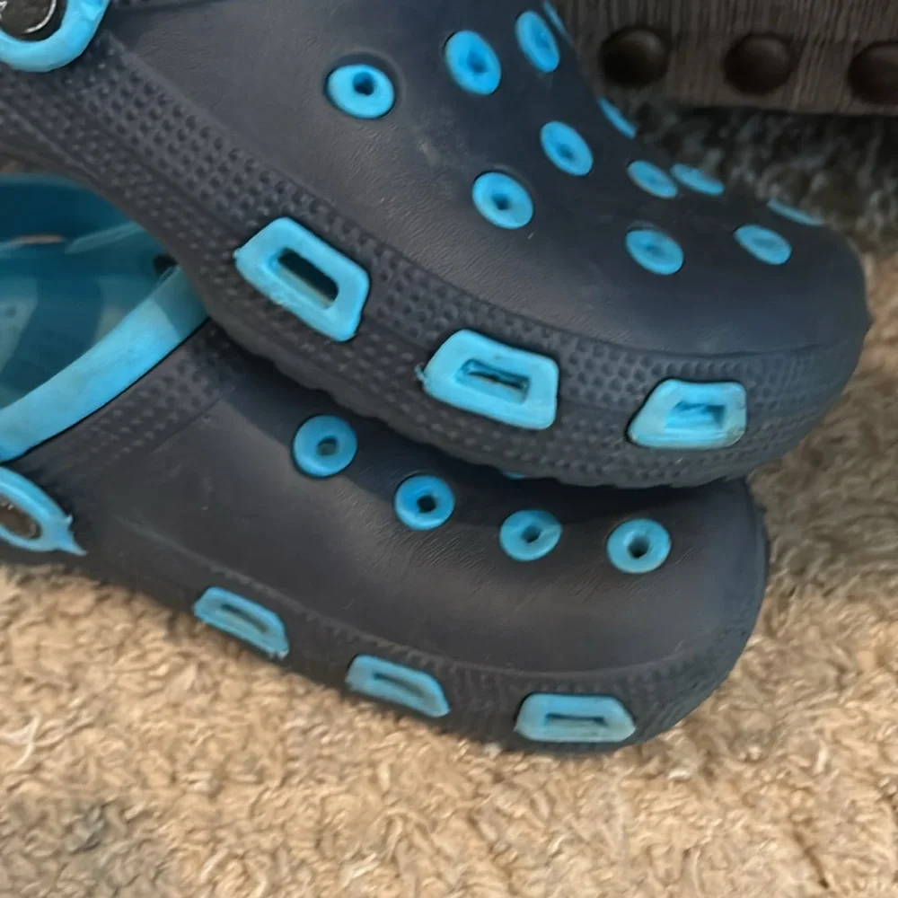 Blue Kids Crogs size 2
